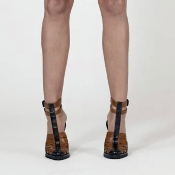 Alexander Wang Abbey Ankle-strap Leather Sandals - Picture 1 of 7